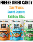 Freeze Dried Candy Variety Pack by Sow Good  Freeze Dried Skittles Sour Worms Sweet Squares  Other Varieties  Perfect Candy Variety Pack Boxed for Snack Lovers by Hangry Kits