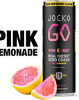 Jocko GO Energy Drink - KETO, Vitamin B12, Vitamin B6, Electrolytes, L Theanine, Magnesium- All Natural Energy Boost, Sugar Free Nootropic Monk Fruit Blend - 12 Pack (Pink Lemonade)