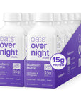 Oats Overnight Blueberry Muffin Bottled Shake  Gluten Free NonGMO Vegan Friendly Breakfast Meal Replacement Shake with Powdered Oat milk 15g of Protein 10 Pack