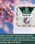 Eden Umeboshi Plum Japanese Pickled Plum Wakayama Grown Whole Traditionally Made in Japan No MSG No Chemical Additives 705 oz