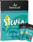 SweetLeaf Stevia Packets - Zero Calorie Stevia Powder, No Bitter Aftertaste, Sugar Substitute for Keto Coffee, Nothing Artificial, Non-GMO Stevia Sweetener Packets, 70 Count