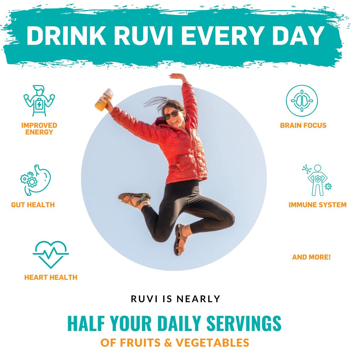 Ruvi Brain Powering Smoothies  Fruit and Vegetable Drink Mix  FreezeDried Juice Powder  Delicious Flavor Variety Packs  OntheGo Healthy Snack  CleanIngredients  Vegan  GlutenFree  NonGMO  No Additives