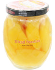 MW Polar Peach Slices in Light Syrup glass jar 10oz pack of 12