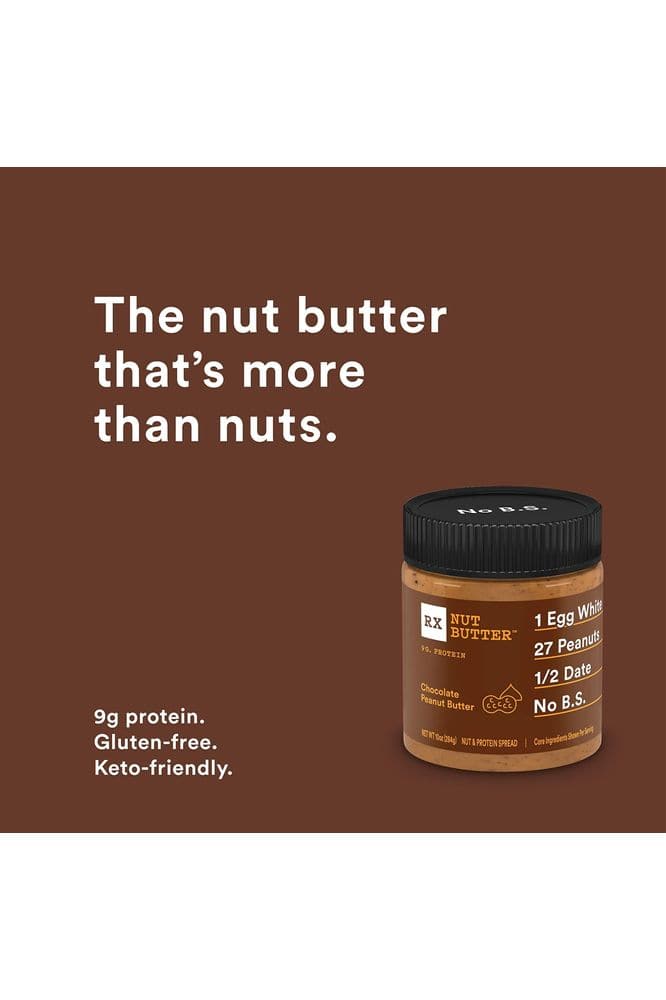 RX Nut Butter Peanut Butter, Protein Snack, Lunch Snacks, Chocolate (2 Jars)