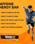 WAKE UP Caffeinated Chocolate Protein Bars Gluten Free Vegan 350mg of Caffeine Energy Kosher to help Boost Focus and Clarity 1 Bar  3 Espressos 6 Pack