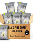 Fire Corn Popcorn Pack of 6 Real Jalapeno Popcorn with White Cheddar Flavor Gluten Free Spicy NonGMO Healthy Snack Founded  Owned by Combat Veteran 45 oz Sharing Bags