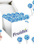 Fruidles Swirls Lollipop Candy Mixed Fruit Flavor Individually Wrapped Blue Swirl 12Pack