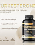 Turkesterone - 500 mg (Ajuga Turkestanica Extract Std. to 10% Turkesterone) Similar to Ecdysterone - Promotes Strength, Endurance, Muscle Growth - Highly Bioavailable & Plant Based - 4 Months Supply