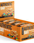 Authentic Bar Peanut Butter Candy Protein Bars  Tasty Meal Replacement Energy Bars w 16g Whey Protein Isolate Natural Sugars from Pure Honey Healthy Fat Peanut Butter Foundation  12 Pack