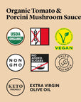 Delicious  Sons  Organic Italian Tomato  Porcini Mushroon Pasta Sauce 1870 oz Pack of 3 NonGMO  Glutenfree  Vegetarian and Vegan  Paleo and Keto  No Added Sugars