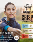 Genius Gourmet Crispy Protein Treat Chocolate Peanut Butter Keto Snack Low Carb Low Sugar  Gluten Free Protein Snacks for Adults 10G of Whey Protein per Protein Bar 5 Net Carbs 10 CT