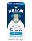 Rice Dream Organic Rice Milk Drink Enriched Original Calcium  Vitamin D Vegan Dairy Alternative Lactose Free Shelf Stable 32oz Pack of 12