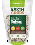 Earth Goods Organic Tricolor Quinoa, Non-Gmo, Gluten-Free, Good Fiber Source 340G