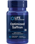 Life Extension Optimized Saffron, saffron extract, saffron supplement that helps you fight the urge to snack, non-GMO, gluten-free, vegetarian, 60 vegetarian capsules