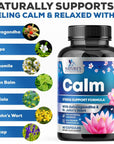 Nature's Nutrition Calm & Stress Support Supplement - with Magnesium, Ashwagandha, 5-HTP, L-Theanine, GABA - Natural Stress & Immune Support to Relax, Focus, Unwind - Vegan & Non-GMO - 60 Capsules