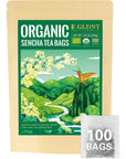 GLDNT Organic Sencha Tea Bags Natural Organic Sencha Green Tea Fresh  Smooth Flavor Iced  Hot Tea 100 Count