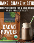 Viva Naturals Organic Cacao Powder, 1lb - Unsweetened Cacao Powder With Rich Dark Chocolate Flavor, Perfect for Baking & Smoothies, Non-GMO, Certified Vegan & Gluten-Free, 454 g