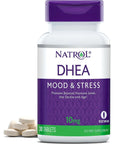 Natrol Mood & Stress DHEA 10mg with Calcium, Dietary Supplement for Balance of Certain Hormone Level and Mood Support, 30 Tablets, 30 Day Supply