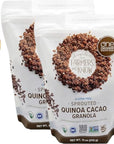 Sprouted Oat Quinoa Cacao Granola Cereal Includes Moofin Golden SS Spoon  Chocolate Granola Lightly Sweetened Oat  Quinoa Cereal Clusters 100 Whole Grain Pack of 2