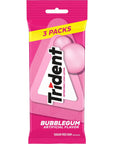 Trident Bubblegum Sugar Free Gum 3 Packs of 14 Pieces 42 Total Pieces