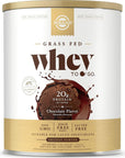 Solgar Grass Fed Whey to Go Protein Powder Chocolate, 2.3 lb - 20g of Grass-Fed Protein from New Zealand cows - Great Tasting & Mixes Easily - Supports Strength & Recovery - Non-GMO, 36 servings