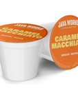 Java Works Coffee  Caramel Macchiato Flavored Coffee Single Serve Capsules  Compatible with Keurig KCup Brewers  24 count