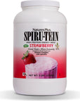 NaturesPlus SPIRU-TEIN Shake - Strawberry - 5 lbs, Spirulina Protein Powder - Plant Based Meal Replacement, Vitamins & Minerals for Energy - Vegetarian, Gluten-Free - 67 Servings