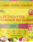 Keto Vitals Tropical Keto Electrolyte Powder No Sugar - Keto Electrolytes Powder Packets with Potassium, Magnesium, Sodium, & Calcium - Sugar Free Electrolyte Drink Mix & Hydration Powder, 30 Serving