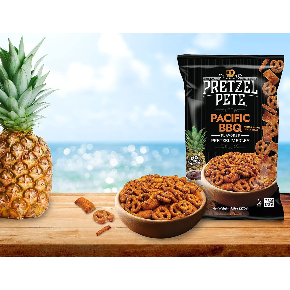 Pretzel Pete Variety Pack Seasoned Pretzel Medley Sour Cream Chive Smoky Gouda Pacific BBQ NutFree and SesameFree Snack Small Batch Bold Flavor 95oz Pack of 3