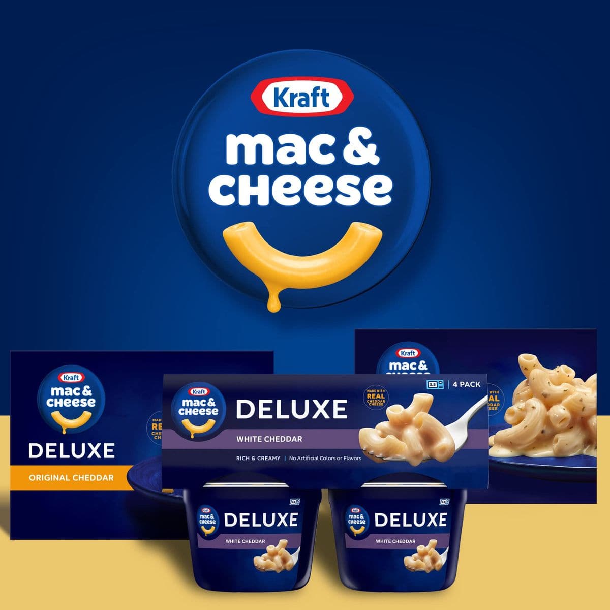 Kraft Deluxe White Cheddar Easy Microwavable Macaroni and Cheese Cups 4 ct Pack 239 oz Cups