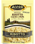 Alessi Autentico Premium Seasoned Risotto Italian Arborio Rice Easy to Prepare Cacio E Pepe 65 Ounce Cheese  Pepper Pack of 6