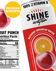 ShineWater Vitamin D Hydration Electrolyte Drink Fruit Punch 12 Pack Sugar Free Naturally Flavored Water Magnesium Zinc Vitamin B12 Folic Acid Plant Based Antioxidants Low Calorie