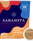 Sarasota Coffee Pods Cinnamon Pecan Brownie Medium Roast Coffee Pods for Keurig Coffee Makers K Cups Compatible with Keurig 20 Coffee Maker 24 Count