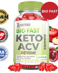 Bio Fast Keto ACV Gummies Extreme 2000MG Biofast Keto Gummies Bio Fast Keto Gummy Apple Cider Vinegar Formulated with Pomegranate Beet Juice Powder B12 Vegan Non GMO 60 Gummies