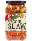 Pickerfresh Pickled Veggie Slaw Crunchy 16 fl oz 3 Pack NonGMO Gluten Free No Artificial Color  No Preservatives Ingredients Pickles Carrot Red Pepper Celery