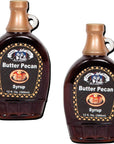 Amish Wedding Syrup Ohio Made for Pancakes or Waffles Two 12 ounce Glass Bottles Butter Pecan