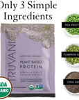 Truvani Organic Vegan Protein Powder Unflavored - 20g of Plant Based Protein, Organic Protein Powder, Pea Protein for Women and Men, Vegan, Non GMO, Gluten Free, Dairy Free (1 Serving)