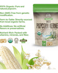 Ava Farms Organic White Popcorn Kernels  24 OZ Bag GlutenFree Non GMO  Natural Healthy Kosher Popping Corn  UnPopped