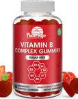 Sugar Free Vitamin B Complex Gummies - Vitamin B12, B7, B6, B3 (Niacin), B5, B8, B9 (Folate)- Third Party Tested- Prenatal, Vegan Diet, Older Adults - B Complex Vitamin Supplement- Two Month Supply