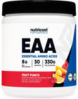 Nutricost EAA Powder 30 Servings (Fruit Punch) - Essential Amino Acids - Non-GMO, Gluten Free, Vegetarian Friendly