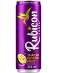 Rubicon Sparkling Passion Fruit Beverage  Pack of 12 12 Fl Oz Cans  Fruit Flavor Carbonated Drink  90 Calories per Can  Made with Real Fruit Juice  AllergenFree  Vegan Friendly  No Artificial Sweeteners