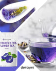 Blue Butterfly Pea Flower Tea NonGMO  CaffeineFree Herbal Tea bags Healthy Dried Butterfly Pea Flower for Blue  Purple Drinks and Food Coloring 40 Bags