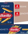 Barilla Penne Pasta & Spaghetti Pasta Variety Pack, 16 oz. Boxes (Pack of 8) - Non-GMO Pasta Made with Durum Wheat Semolina - Kosher Certified Pasta