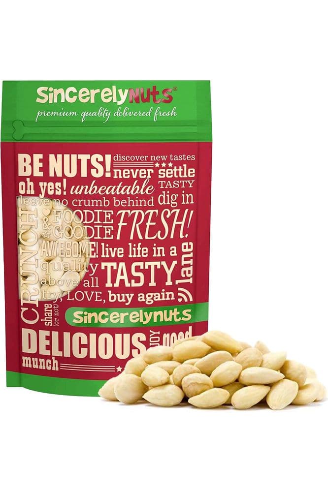 Sincerely Nuts - Whole Raw Blanched Almonds | 3 Lb. Bag | Delicious Guilt Free Snack | Low Calorie, Vegan, Gluten Free | Gourmet Kosher Food | Source of Fiber, Protein, Vitamins, Minerals