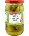 Tazah Hot Yellow Chili Peppers Pickle 158lbs 720g Kosher Pickled Spicy Peppers