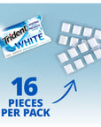 Trident White Peppermint Sugar Free Gum, 16 Count (Pack of 9)