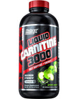 Nutrex Research Liquid Carnitine 3000 | Premium Liquid Carnitine, Stimulant Free, Fat Loss Support | Green Apple, 16 Fl Oz (Pack of 1)