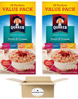 Quaker Fruit  Cream Instant Oatmeal Variety Strawberries Peaches Blueberries and Bananas  18ct  Pack of 2 36 count in total