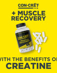 ProMera Sports CON-CRET®+ Muscle Recovery, CON-CRET® Concentrated Creatine and Alpha-GEE®, Supports Muscle Recovery, Reduces Soreness, Restores Muscle Health, 90 Capsules