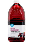 Amazon Brand  Happy Belly Grape Cranberry Juice from Concentrate Bottle 64 fl oz Pack of 1